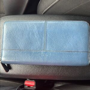 Coach Blue Leather Wallet